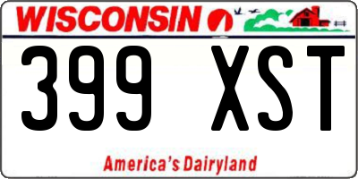 WI license plate 399XST