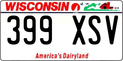 WI license plate 399XSV