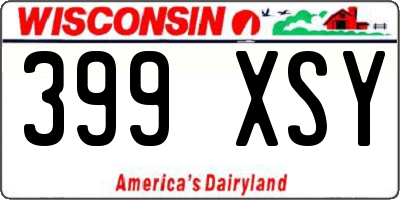 WI license plate 399XSY