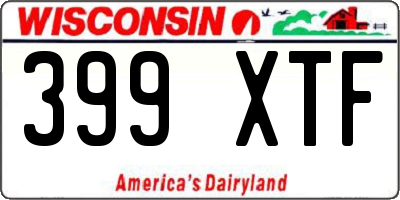WI license plate 399XTF