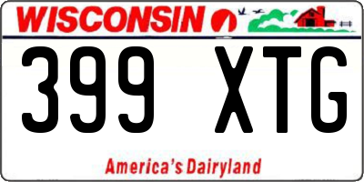 WI license plate 399XTG