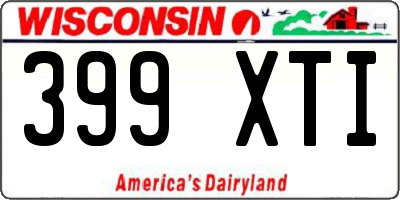 WI license plate 399XTI