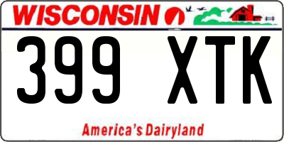 WI license plate 399XTK