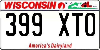 WI license plate 399XTO