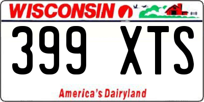 WI license plate 399XTS
