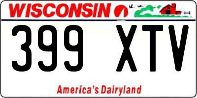 WI license plate 399XTV
