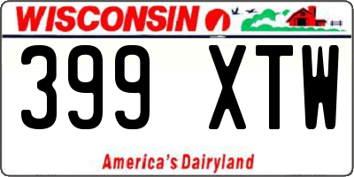 WI license plate 399XTW