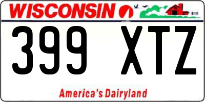 WI license plate 399XTZ