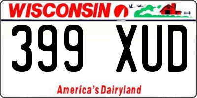 WI license plate 399XUD