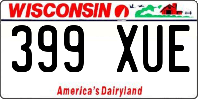 WI license plate 399XUE