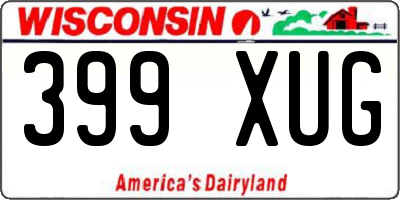 WI license plate 399XUG