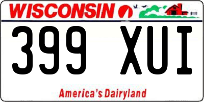 WI license plate 399XUI