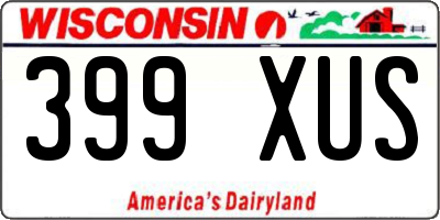 WI license plate 399XUS