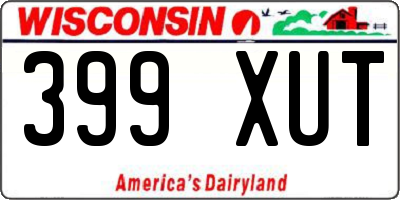 WI license plate 399XUT