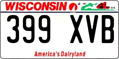 WI license plate 399XVB