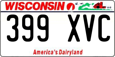 WI license plate 399XVC