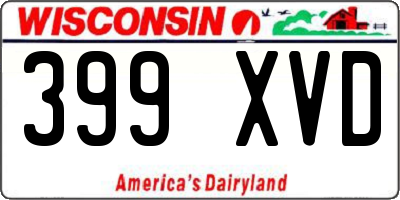 WI license plate 399XVD