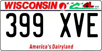 WI license plate 399XVE