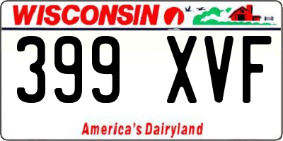 WI license plate 399XVF