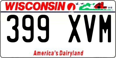 WI license plate 399XVM