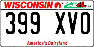 WI license plate 399XVO