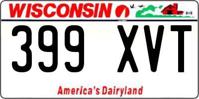 WI license plate 399XVT
