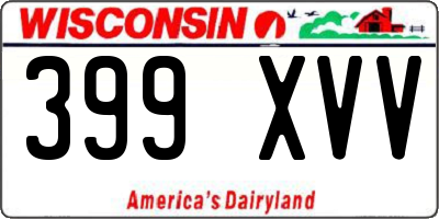 WI license plate 399XVV