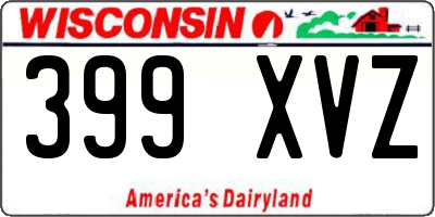 WI license plate 399XVZ