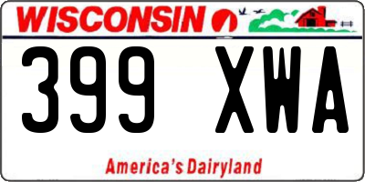 WI license plate 399XWA