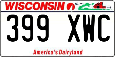 WI license plate 399XWC