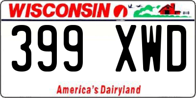 WI license plate 399XWD