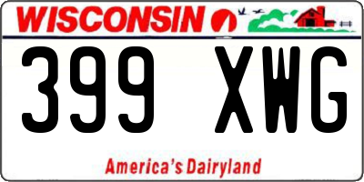 WI license plate 399XWG