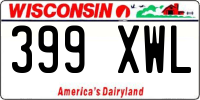 WI license plate 399XWL