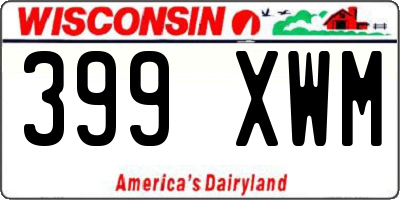 WI license plate 399XWM