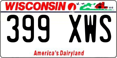 WI license plate 399XWS