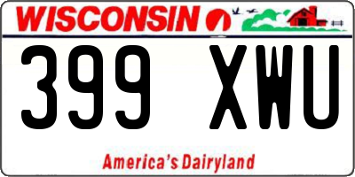 WI license plate 399XWU