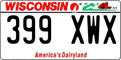 WI license plate 399XWX
