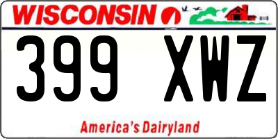 WI license plate 399XWZ