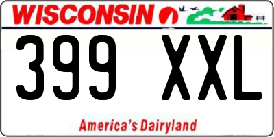 WI license plate 399XXL