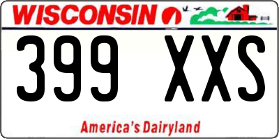 WI license plate 399XXS