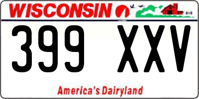 WI license plate 399XXV