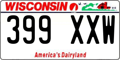 WI license plate 399XXW