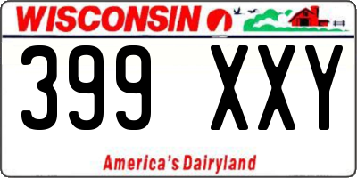 WI license plate 399XXY