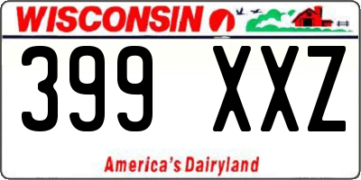 WI license plate 399XXZ