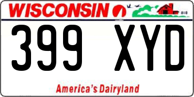 WI license plate 399XYD