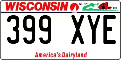 WI license plate 399XYE