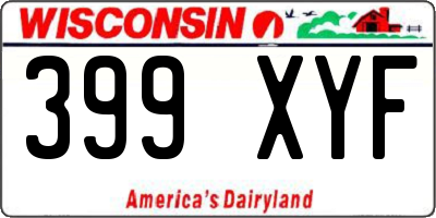 WI license plate 399XYF