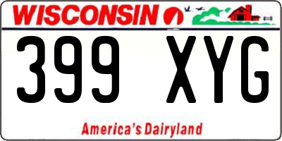 WI license plate 399XYG