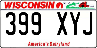 WI license plate 399XYJ