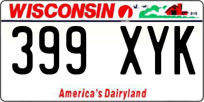 WI license plate 399XYK